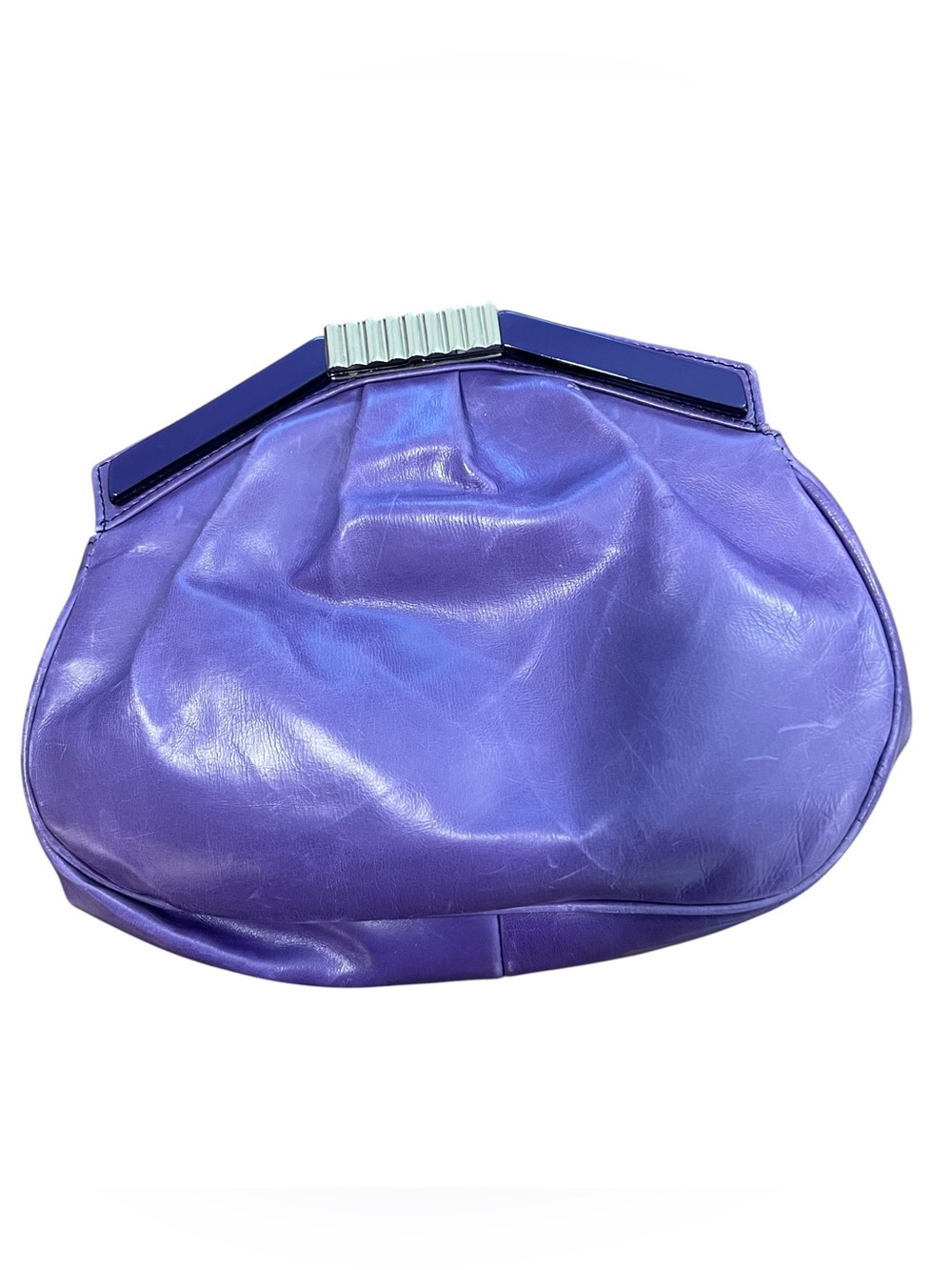 Vintage Made in Italy John Wanamaker Purple Leather Clutch Crossbody Bag